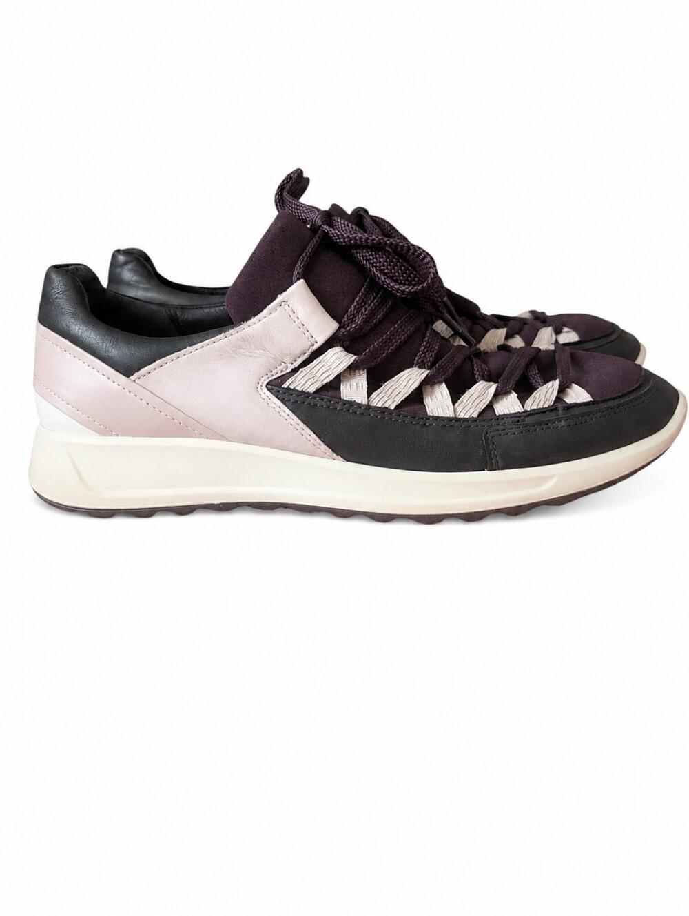 ECCO Women’s EU 40 US 9 UK 7 Purple Leather Lace Up Sneakers Made In Thailand